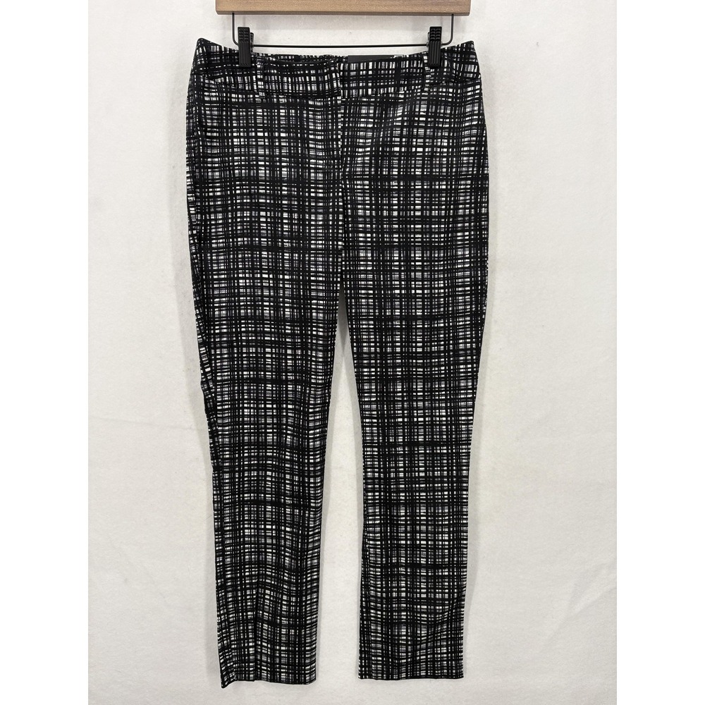 Apt 9 Pants Womens 6 Black White Modern Fit Straight Leg Stretch Career Workwear